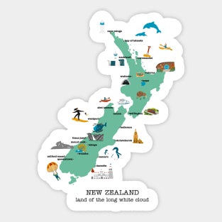 New Zealand Map Sticker